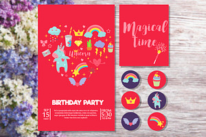 Magic Unicorn Collection Vector