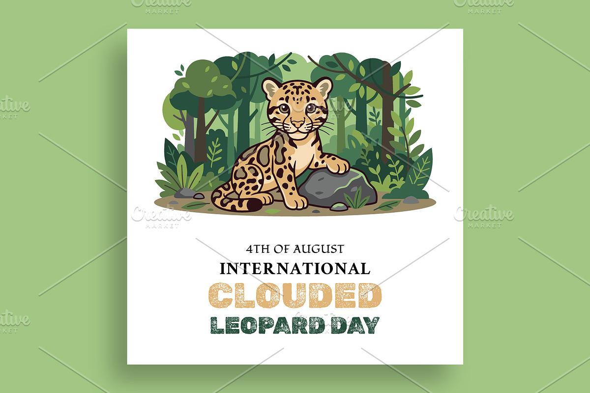 Clouded Leopard Day Banner, a Social Media Template by nandinigraphics (Photo 2 of 3)
