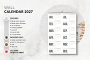 Minimal Wall Calendar 2027, a Stationery Template by MstArtwork (Thumbnail 7 of 8)