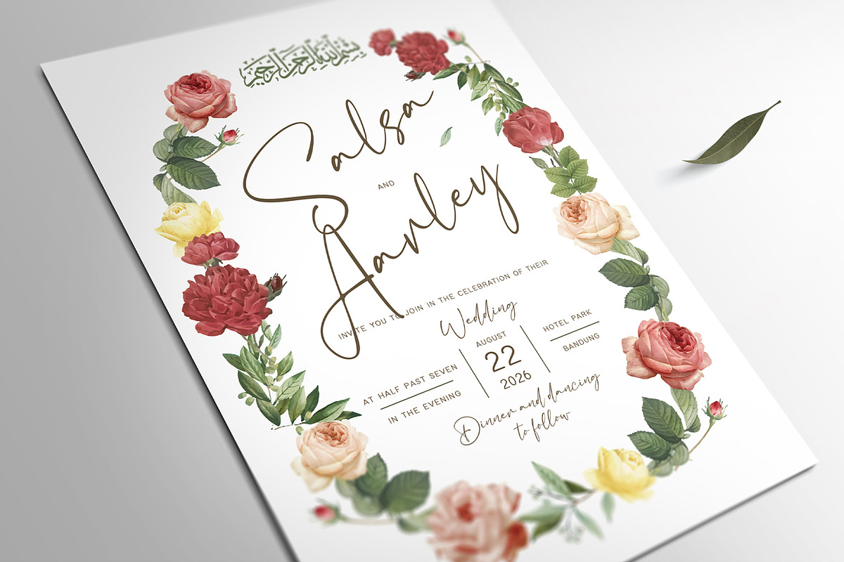 Islamic Flowers Invitation, an Invitation Template by Aarley Kaiven (Photo 2 of 2)