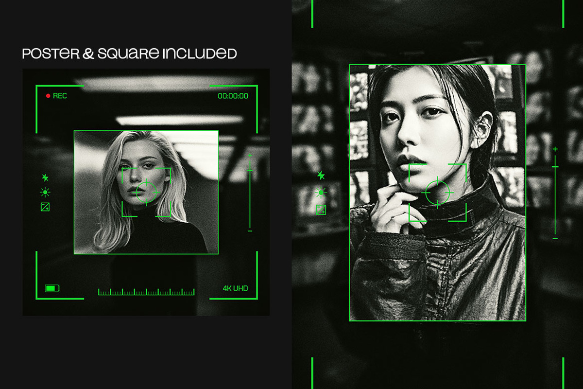 Camera HUD Photo Effect, a Layer Style Add-On by dokudokunomi