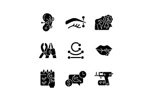 Tattoo And Piercing Creation Icons