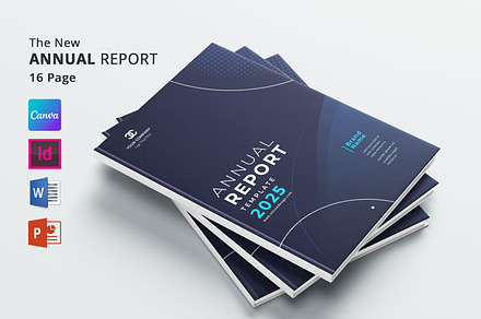 Annual Report I Docx, ID, Canva, Ppt, a Brochure Template by obayes