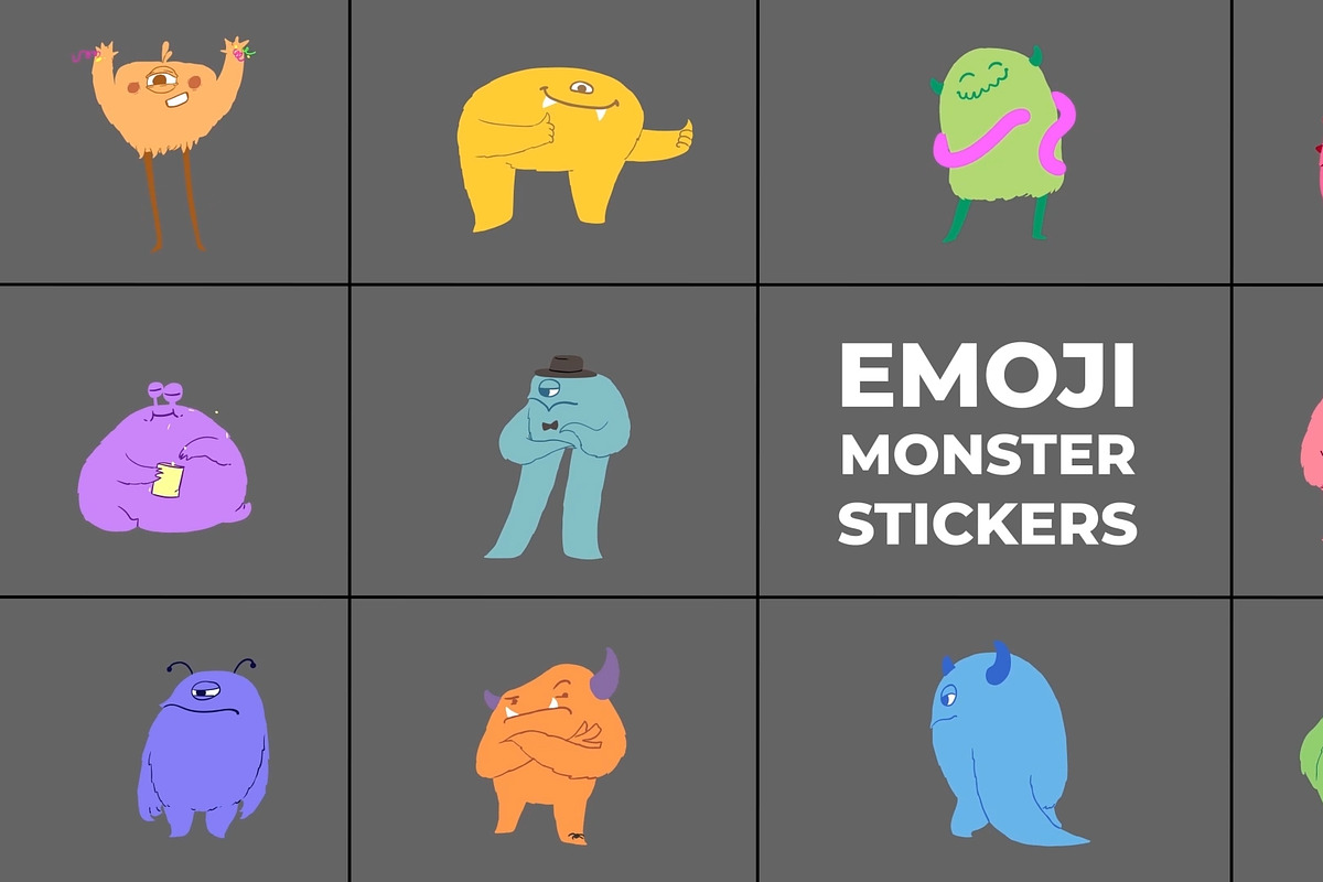 Emoji Monster Stickers for DaVinci, a Templates & Theme by 2dfx (Photo 1 of 2)