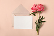 Greeting card with envelope mockup, a Print Template by KateAedon (Thumbnail 1 of 2)
