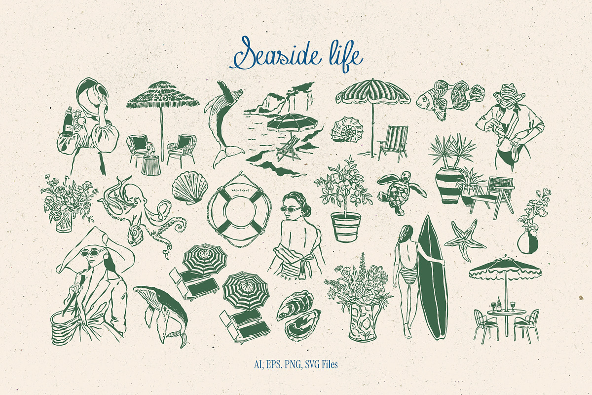 Vacation Illustrations, an Object Graphic by DesignThatMatters (Photo 7 of 12)