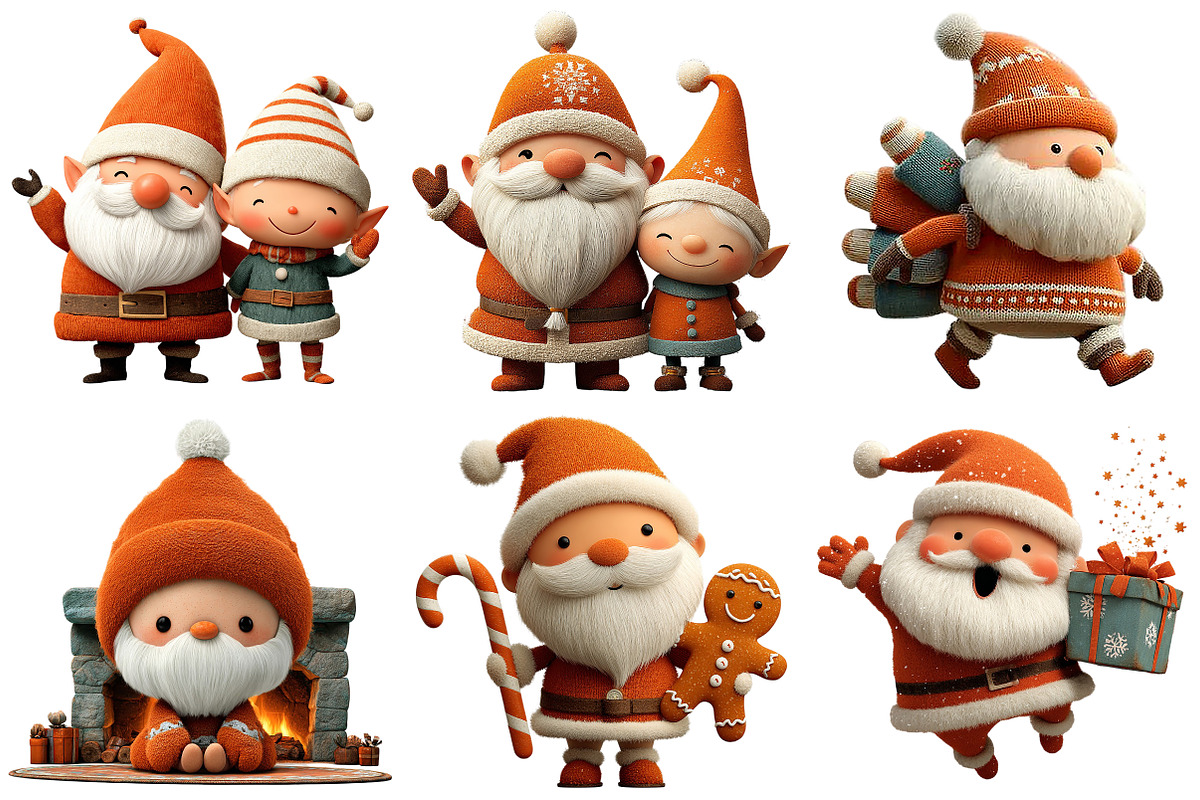 Cute Santa Claus & Friends Christmas, an Illustration by Craft Nest (Photo 3 of 8)