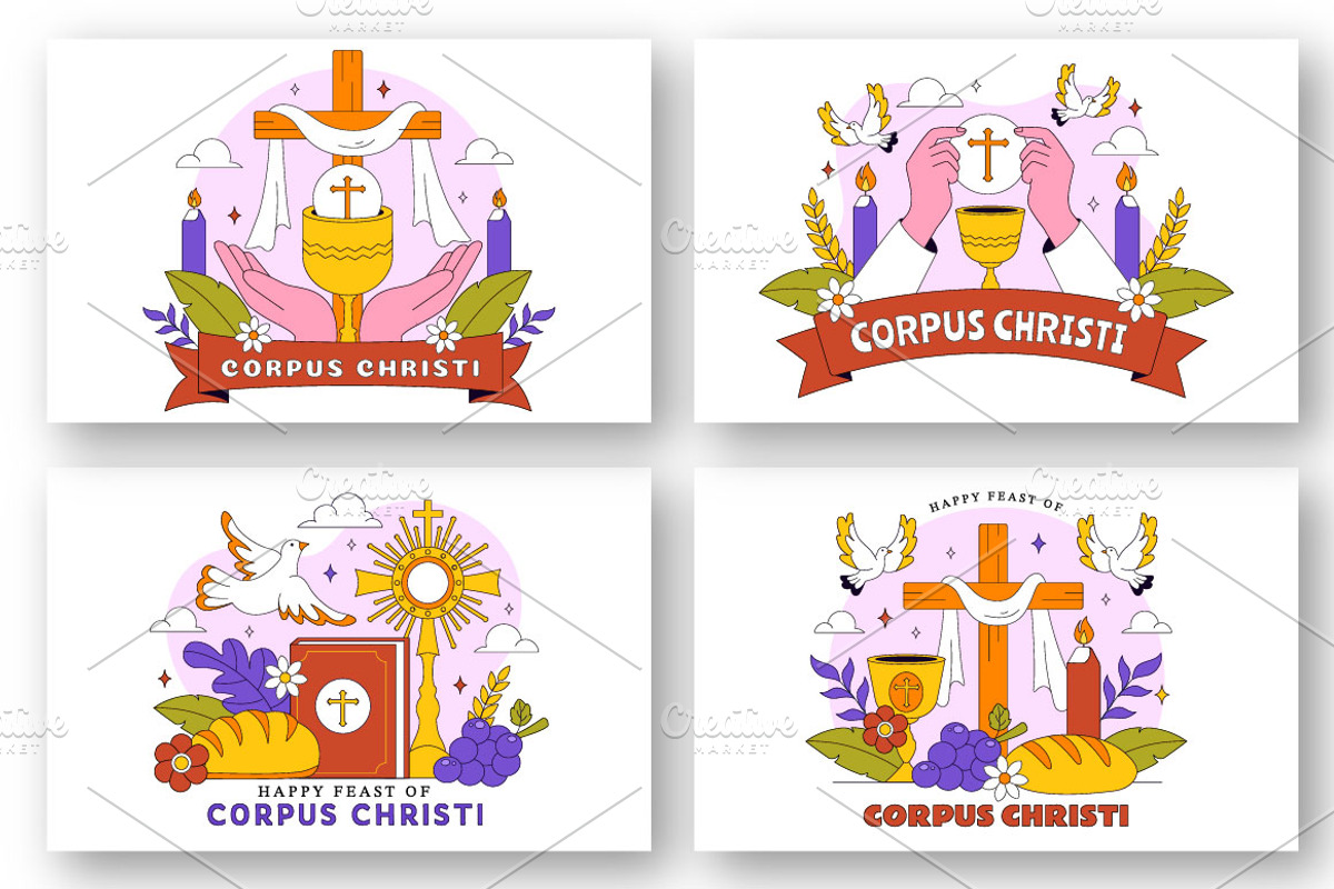 10 Corpus Christi Religious, a Seasonal Illustration by denayunebgt (Photo 3 of 4)