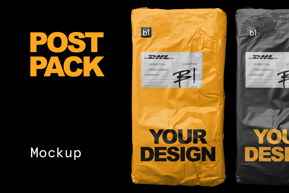 Post Pack Bag Mockup, a Packaging Mockup by Bolderaja1 Studio (Photo 1 of 10)