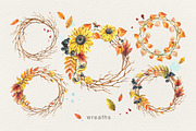 Autumn Wreaths Watercolor Clipart, an Illustration by NATASHA CHU (Thumbnail 2 of 5)