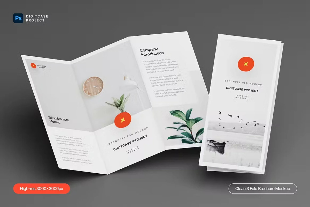3 Fold Brochure Mockup Set, an Advertising Mockup by PaperMoon (Photo 4 of 4)