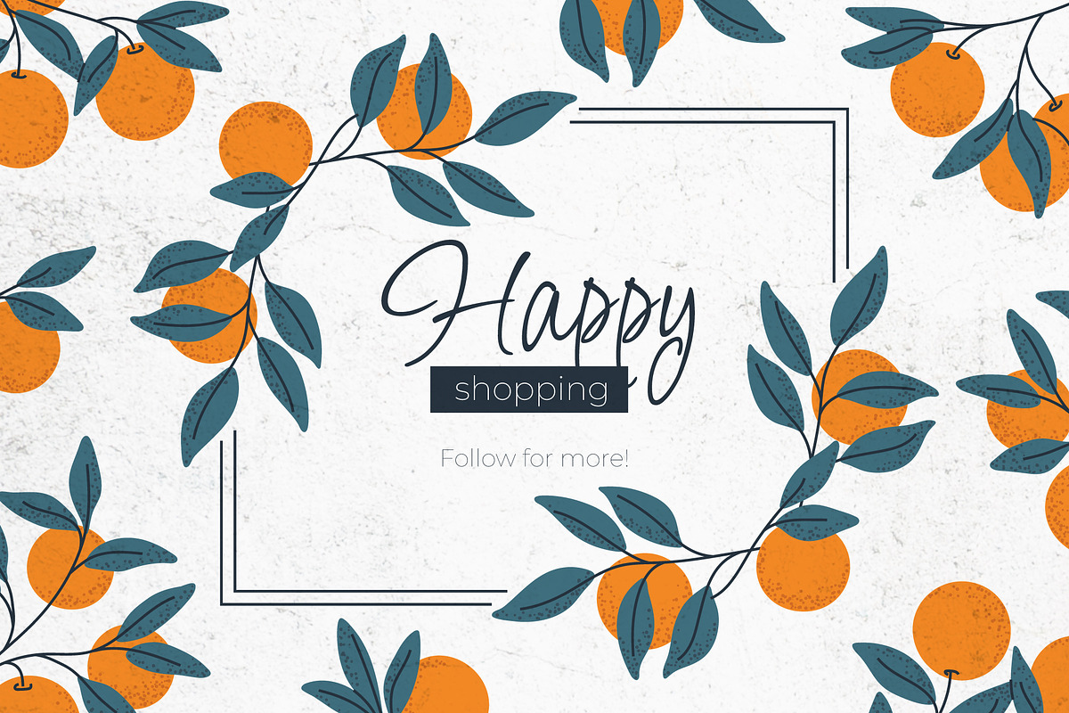 Orange Cliparts, Frames & Patterns, a Decorative Illustration by Panna Limon Store (Photo 11 of 11)