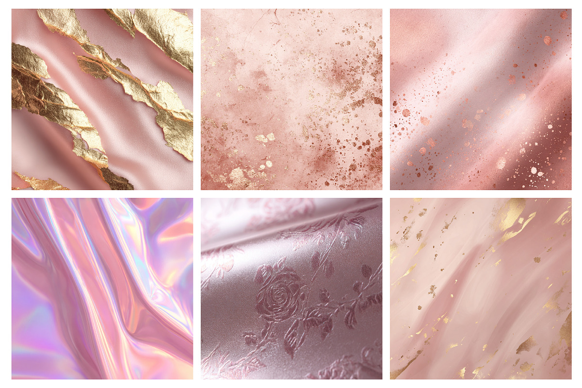 Blush Pink Foil Textures Digital, an Illustration by RobertsArt (Photo 2 of 2)