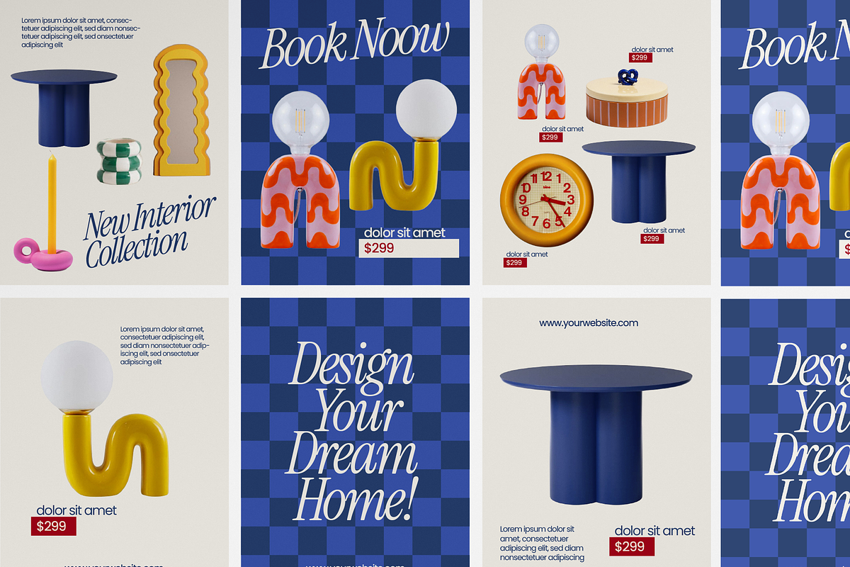 Interior Design Instagram Templates, a Social Media Template by GAZINEOGRAPHIC (Photo 1 of 6)
