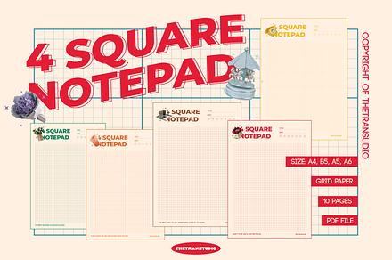 4 Square Notepad | Digital Product