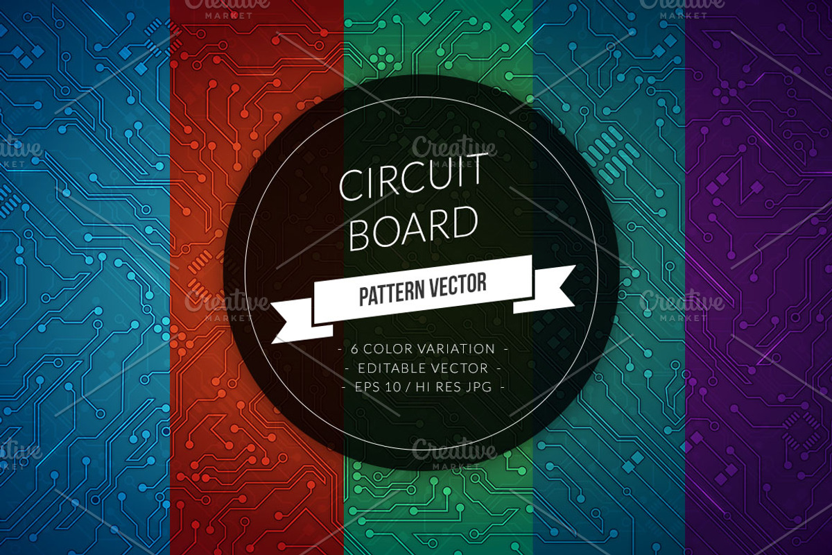Circuit Board Vector Pattern, a Pattern Graphic by SCworkspace (Photo 1 of 2)