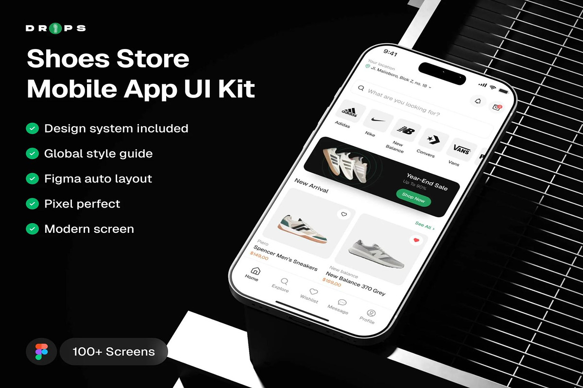 Shoes Store Mobile App UI Kit, an UI Kit Template by Creative Perspective (Photo 1 of 8)