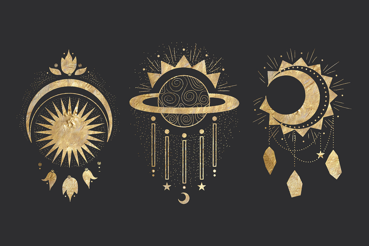 Golden kaleidoscope. Vector graphics, a Decorative Illustration by Chikovnaya (Photo 9 of 14)