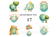 17 Earth Clipart, a Decorative Illustration by Pati Charm Studio (Thumbnail 3 of 8)