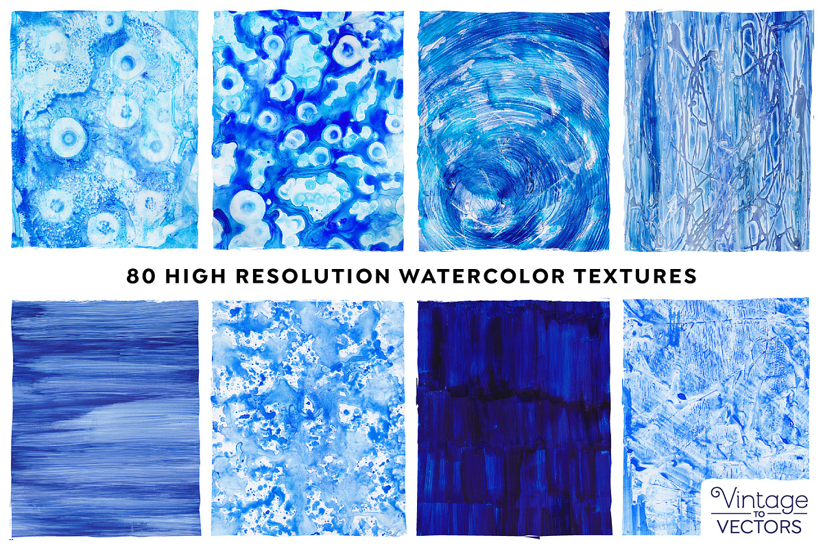 ICICLE BLUE Watercolor Texture Set, a Texture Graphic by Vintage To Vectors (Photo 5 of 16)