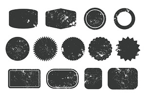 Grunge badge. Grunge badge set.