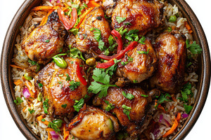 Burmese style chicken and rice top v, a Food & Drink Photo by Pixeness Studio