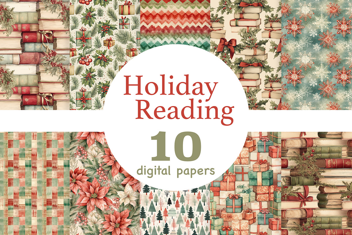 Holiday Reading Paper | Christmas, a Pattern Graphic by GlamArtZhanna (Photo 1 of 3)