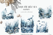 Watercolor underwater ocean animals, an Animal Illustration by Grace Noboa Illustrations (Thumbnail 6 of 9)