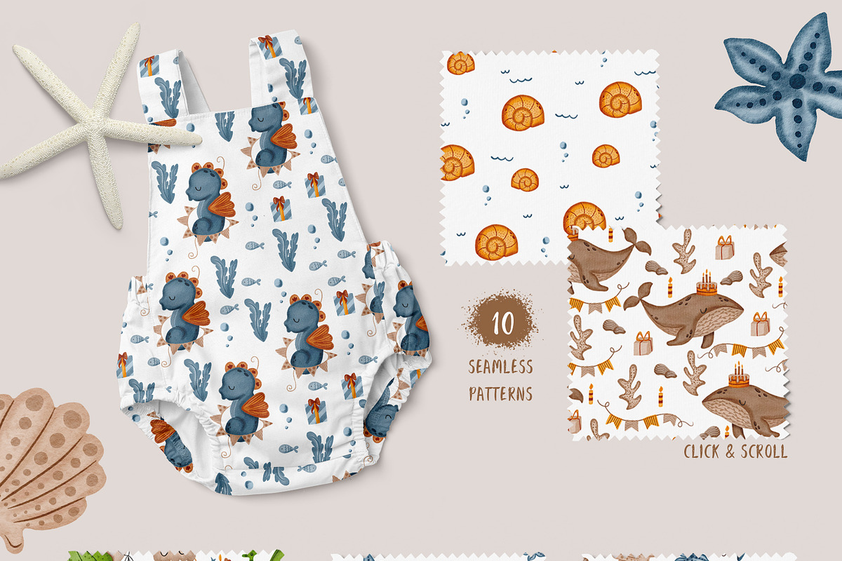 Sea animals. Birthday collection., an Animal Illustration by owlasya (Photo 6 of 9)