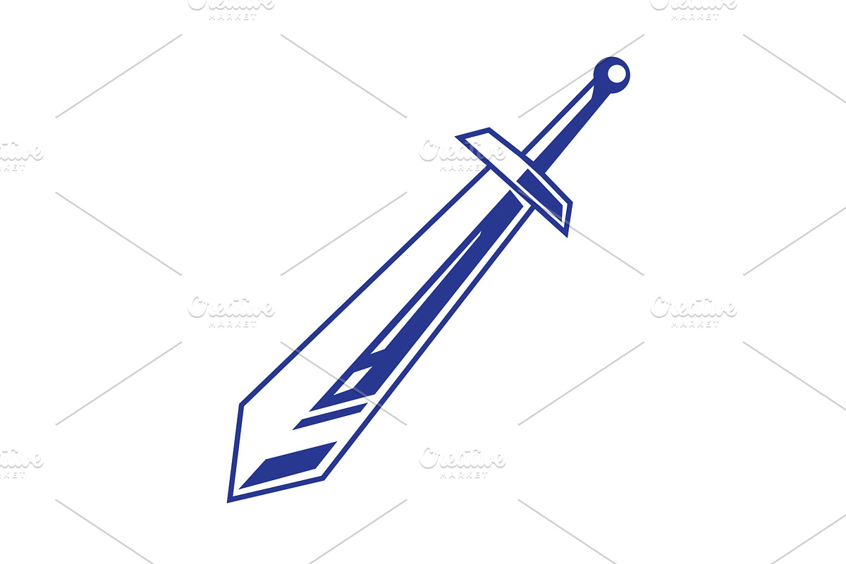Minimal sword icon strength, an Illustration by LogosDen