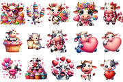Quirky Valentine Funny Cow Clipart, an Illustration by SinaCreation (Thumbnail 2 of 11)