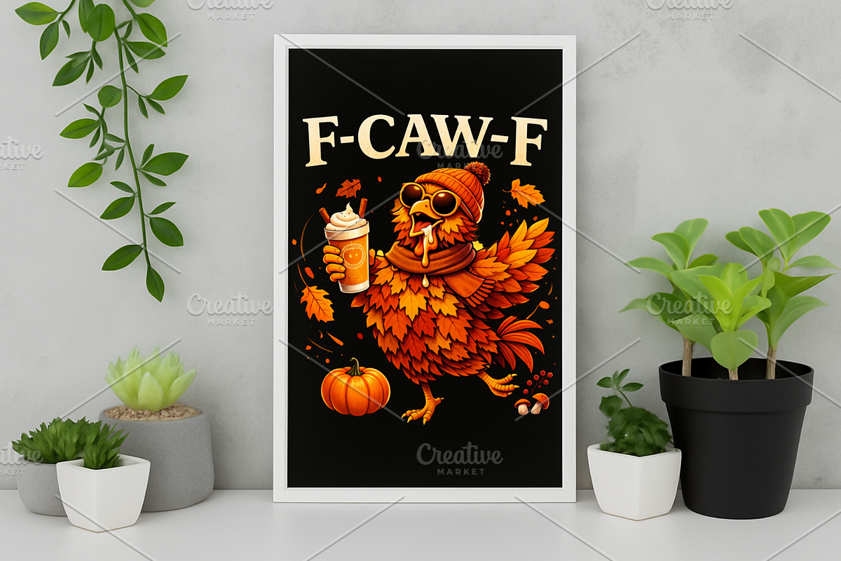 F Caw F Fall Chicken PNG, a Product Mockup by Design Station (Photo 6 of 6)