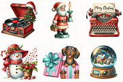 Retro Christmas Clipart, an Illustration by OK Design (Thumbnail 4 of 5)