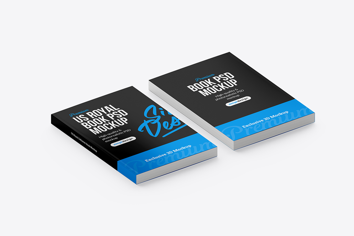 US Royal Softcover Book Mockup, a Books & Magazine Mockup by SimplDesign (Photo 11 of 13)