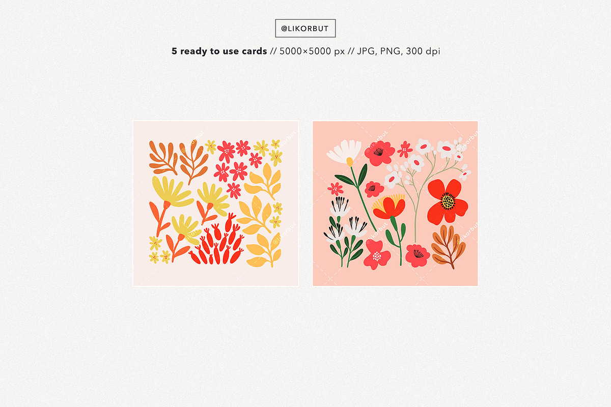 Floral Abstract Plant Graphics, a Decorative Illustration by likorbut (Photo 7 of 8)