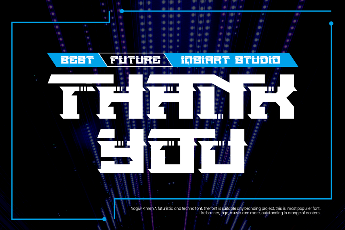 Nogiw Rimen - Futuristic Font, a Sans Serif Font by Iqsiart Studio (Photo 8 of 8)