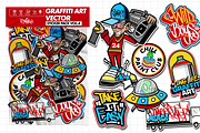 Bundle Graffiti Sticker Pack Vector, a Decorative Illustration by MEAS7 Artwork (Thumbnail 6 of 7)