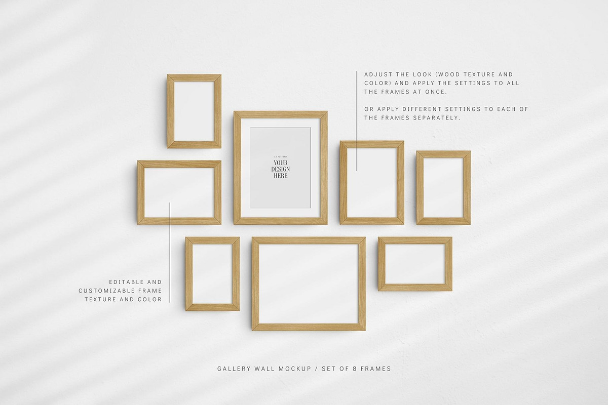 Gallery Wall Mockup | 8 Frames, a Household Mockup by DESIGN BY nube (Photo 8 of 12)