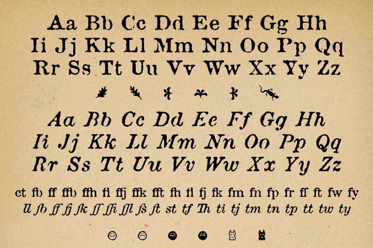 Attic Antique, a weathered serif font preview 2