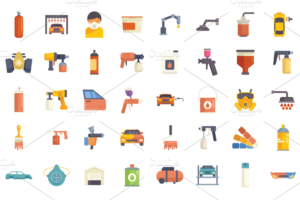 Car painting services and equipment, a Transportation Illustration by Ylivdesign