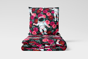 Astronaut And Flowers