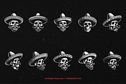 10 Bundle Dark Art Skull Sombrero, an Illustration by Morspective (Thumbnail 6 of 7)