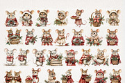 Christmas Mouse Clipart 29 PNG, a Seasonal Illustration by EleSArtDesign (Thumbnail 2 of 4)