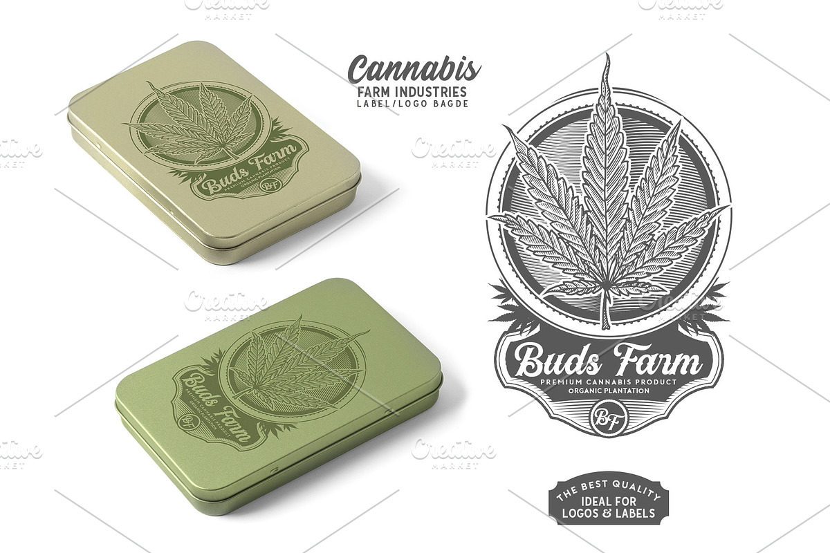 Cannabis Farm Label & logo Badge, a Branding & Logo Template by The Design For Co. (Photo 2 of 6)