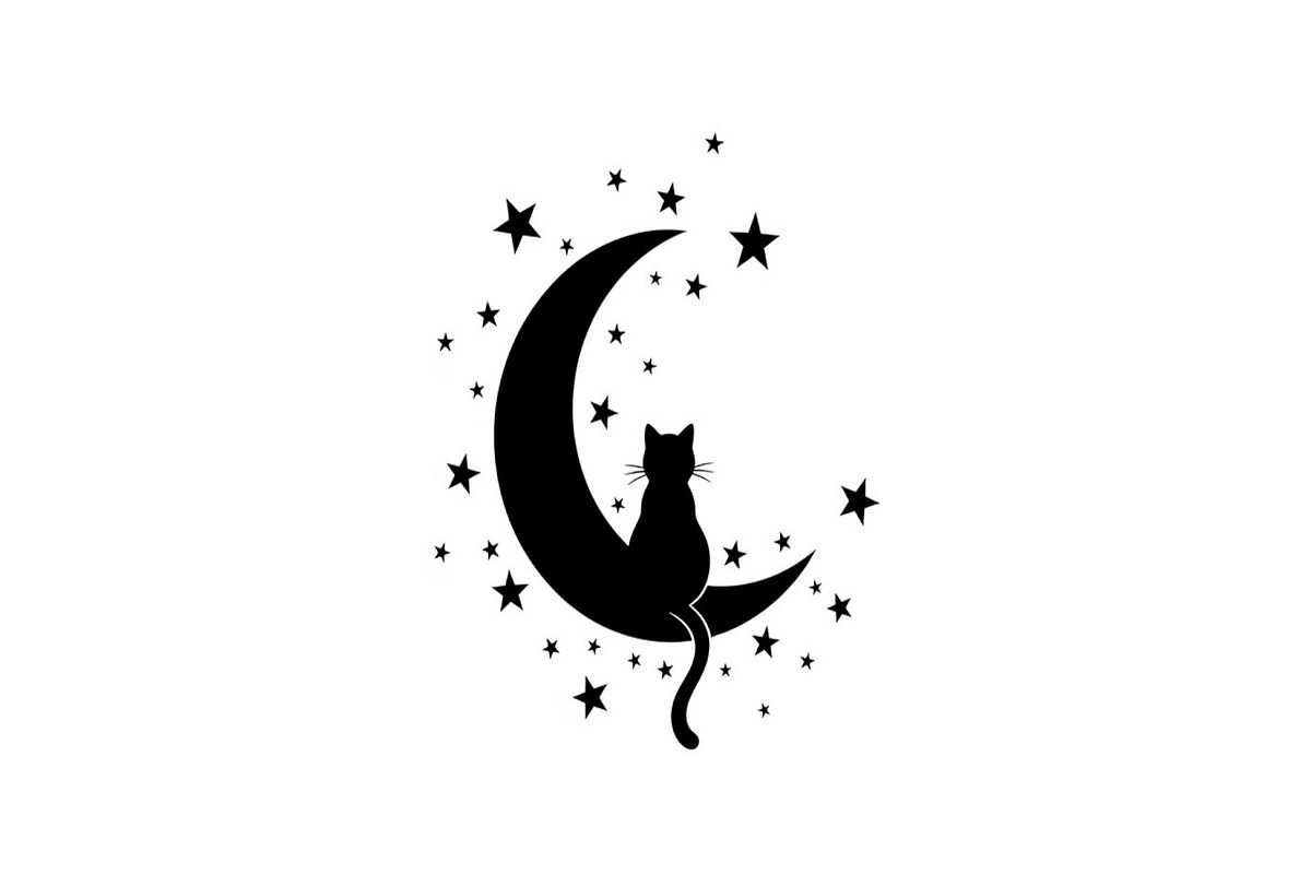 50 Cat Moon Silhouette Vector Bundle, an Illustration by jahid234 (Photo 38 of 51)