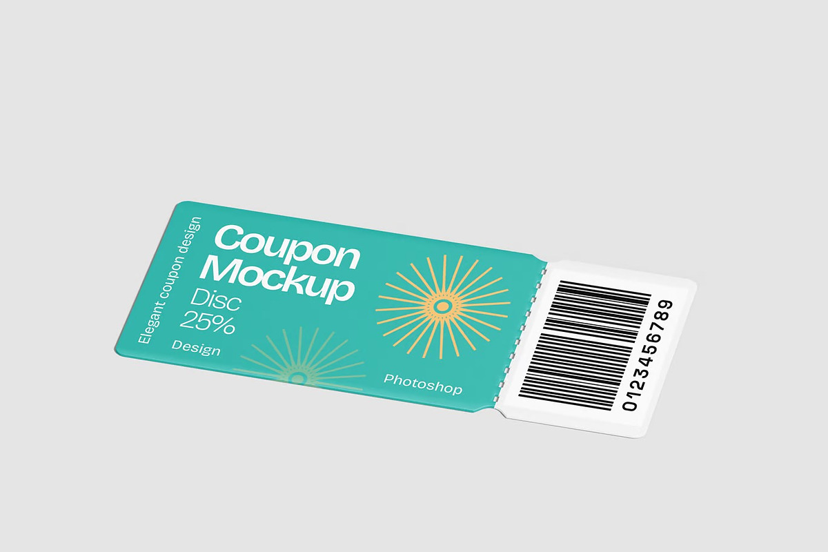 Coupon Mockup, a Merchandise Mockup by renderstockmarket (Photo 2 of 3)