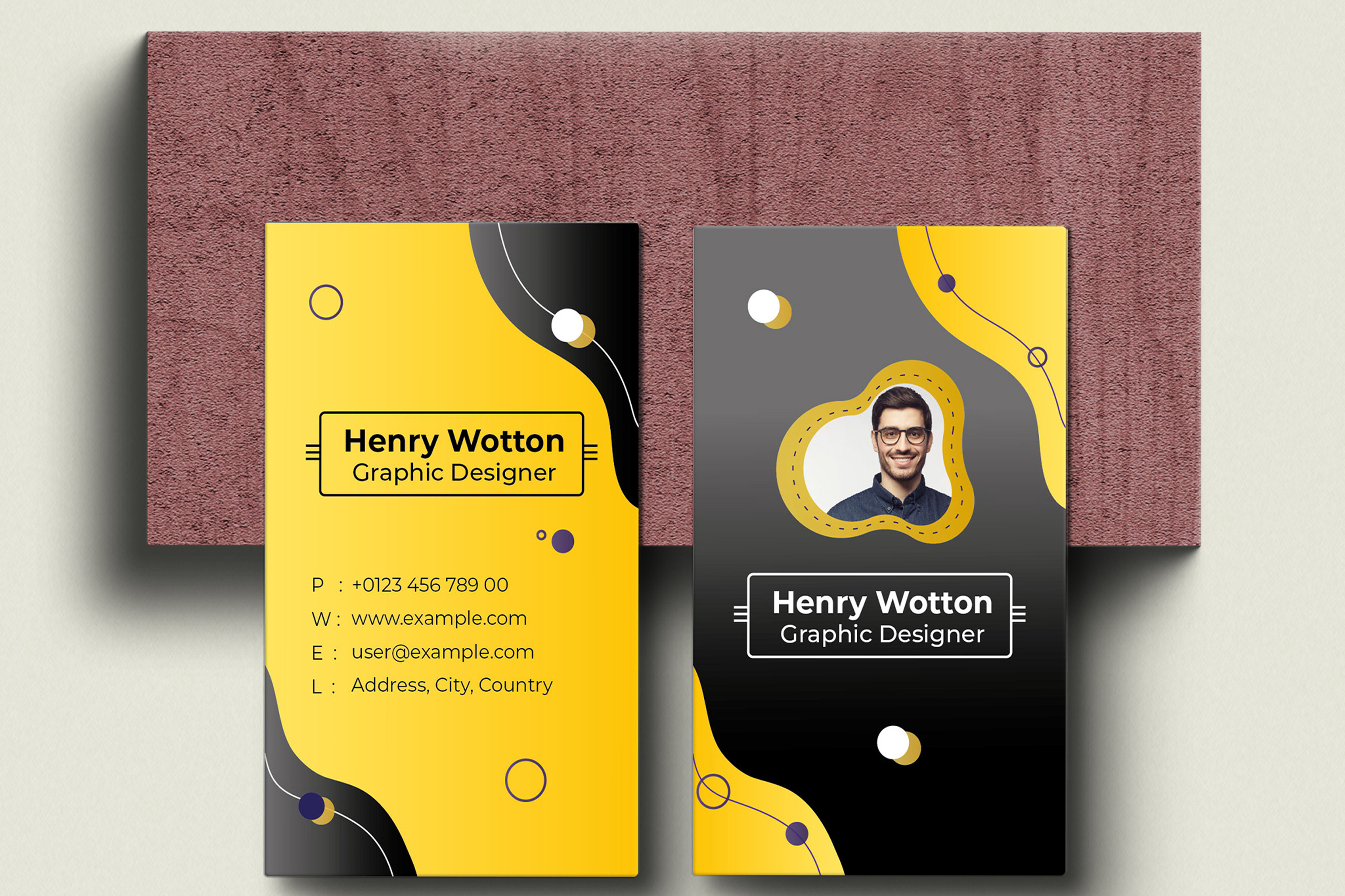 Business Card Yellow Color Design