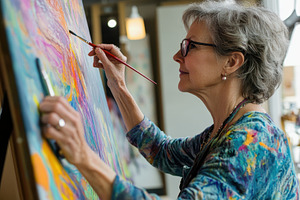 Adult artist with ADHD engaged, a Photo by Pavel_design