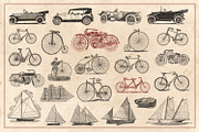 100 Vintage Vehicles (Vector), a Transportation Illustration by Brigantine Designs (Thumbnail 6 of 7)