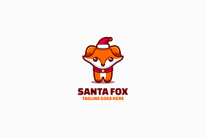 Santa Fox Mascot Cartoon Logo, a Branding & Logo Template by Artnivora.Std